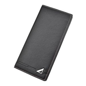 Wallets Tri-Fold Solid Color Men Classic Long Style Card Holder Male Purse Quality Large Capacity Luxury Wallet For