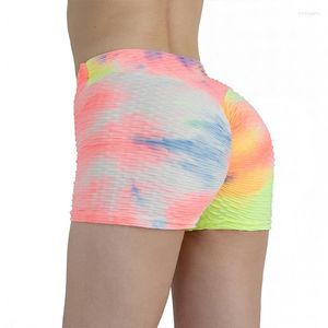 Pantaloncini da donna LUOYIYANG Pantaloncini da palestra Running Donna Tie Dye Push Up Fitness Legging corto Collant a vita alta Abbigliamento sportivo Abbigliamento da donna