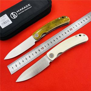 Maxace Beetle Solding Knife S90V Blade Titanium Cow Bone CAMP CAMP Hunting Outdoor Fishing Noży Edc Tools3051