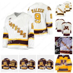 Niestandardowe koszulki hokejowe 2021 B1G Minnesota Golden Gophers Sammy Walker College NCAA Hockey Jersey Jack LaFontaine Bryce Brodziinski Mason Never