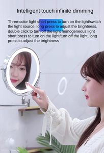 Zestaw akcesoriów do łazienki lustro LED bez uderzenia na ścianę składanie z lekkim el toaletą dwustronna próżność