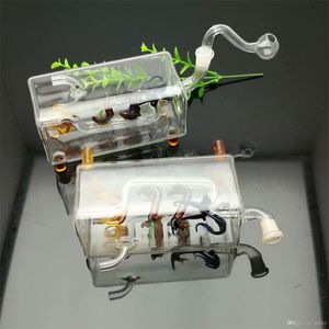 Smoking Pipes Super-large square tube double-bird silent filter glass cigarette kettle