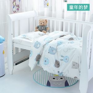 Zestawy pościeli 3PCS Baby Cot Pościel dla chłopca sypialnia kreskówka miękka bawełniana szósta lniana zestaw na poduszce blachy łóżka kołnierz bez wypełniacza 230309