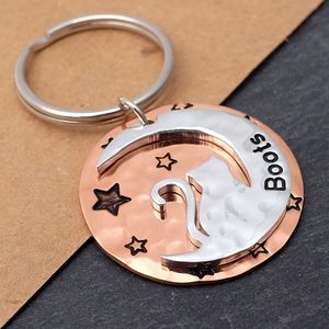 Cat Collarsはパーソナライズされたタグ刻まれたIDカラーペット愛好家ギフト名Kitten on the Moon Accessorie230309