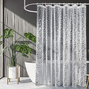 Wasserdichter, transparenter Badezimmer-Duschvorhang, PVC, 3D-Kunststoff, zum Baden, transparenter Waschraum, Duschvorhänge, Bildschirm mit Haken