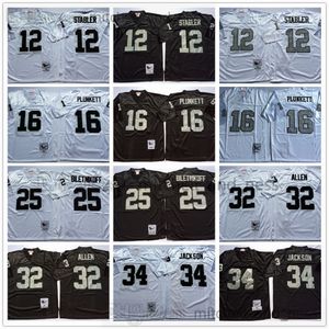 Clássico Vintage 1990 College Football 12 Ken Stabler Jersey Vintage 16 Jim Plunkett 25 Fred Biletnikoff 32 Marcus Allen 34 Bo Jackson Costurado Jerseys