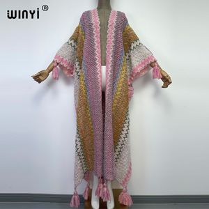 Kurtki damskie Winyi Womin Winter Tassel Dzianin Cardigan Cardigan Płaszcz luźne świąteczne moda moda hipster sukienka grube ciepłe darmowe rozmiar żeńskie cloke 230309