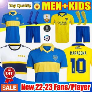 Player Fans Versie Boca Juniors voetbalshirts 21 22 23 Carlitos retro Maradona Tevez de Rossi 2021 2022 2023 Home Away Third Thailand Men Football Shirts Kids Sets