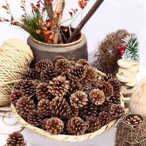 Decorative Flowers 5PCS 10PCS Natural Pine Cones Christmas Holiday Supplies Shooting Props Kindergarten DIY Handmade Craft Material