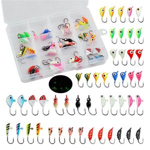 Iscas de iscas 4896pcs gelo gelo de inverno gabaritos para bass Polp Crappie 1.2g2.6g Artificial Fishing Bait Set Jig Head Hooks Tackle Tackle 230309