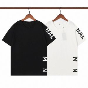 Bals Designer T Shirt Paris Tshirt list drukowane tees damskie luźne bawełny biały czarny koszulka 16l0#