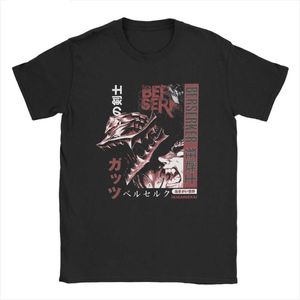 Men's T-Shirts Anime Berserk Men Cotton Print T-shirt Summer O Neck Casual Anime Casual Female Manga Printed Clothes G230309