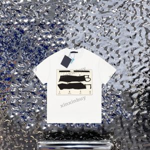 Xinxinbuy Men Men Designer Tee Tee Team 23SS 1854 Вышивка печати с коротким рукавом хлопковые женщины черно-серого зеленого цвета S-2XL