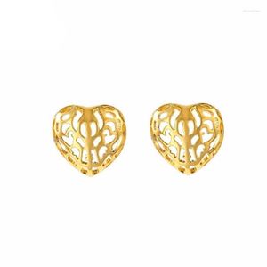 Studörhängen minimalistisk hjärtaformad ihålig elegant kärlek kvinnlig rostfria smycken gåvor till henne