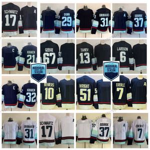 Custom 2021 Maglie di hockey inaugurale Shane Wright 7 Eberle Morgan Geekie Yanni Gourde Jaden Schwartz Brandon Tanev Philipp Grubauer 6 Adam L