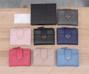 Designer Wallets Card Holder Purse Woman Mens Wallet Short New style Coin Purses Zipper Pouch Genuine Cowhide Leather Mini Clutch Bags Triangle