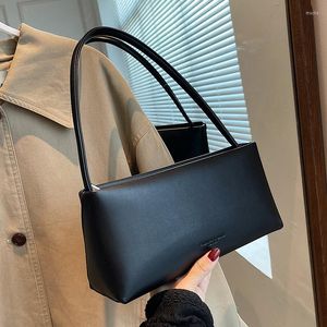 Evening Bags Fashion Retro Women Shoulder All-Match Simple PU Leather Crossbody Bag 2023 Commute Underarm Pack