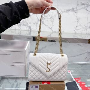 Fashion Designer Bag Womens Luxurys Handbag Cowhide Handbags Purse Crossbody Bag Gold Letters Envelope Bag Y Adjustable Shoulder Strap Chain
