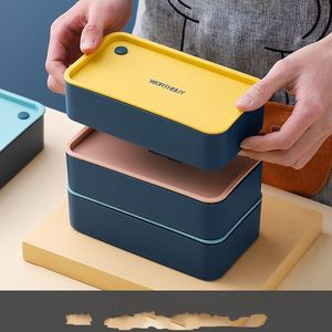 Portable Lunch Box For Kids School Microwave Plastic Bento Boxes With Movable Compartments Salad Fruit Food Container Picnic Sealed Fitness Box RRA