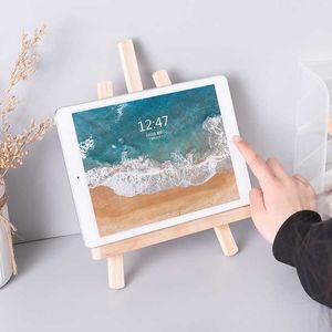 Creative Holder for Mobile Phone Stand Small Easel Wooden Mini Triangle Photo Display Decoration