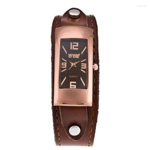 Brand Brand Women Women Genuine Leather Bracelet Watch Fashion Ladies Feminino Feminino Vintage Relógios Relogio Femininowristwatches