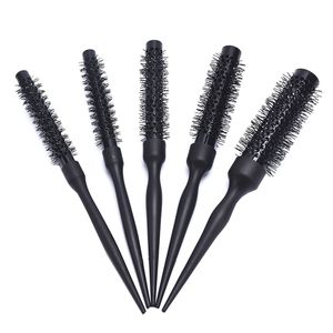1pcs Black Curly Round Roll Hair Brush Nylon Professional Comb Salon Barber Hairbrush Hairdressing Styling Tool Edge Control