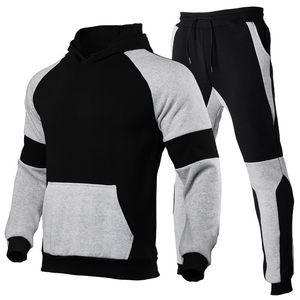 Tute da uomo Completi da uomo Felpa con cappuccio Pantaloni Pezzi Homme Autunno Inverno Tuta casual Abbigliamento sportivo da uomo Palestra Abbigliamento di marca Tuta 230309