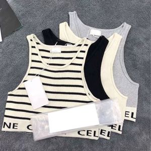 Damskie topy tee mody czołgi Camis Spring i letnie sporty sporty sporty dno kamizelki paski czarny szary morel