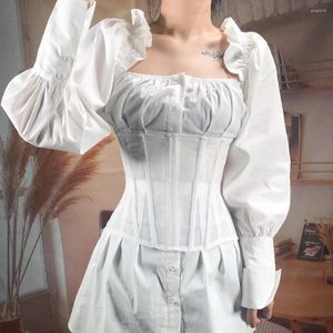 Women's Shapers High Quality White Corset Waist Girdle Vintage Tight Tops Tummy Control For Wedding Evening Dresses Breathable Mesh With