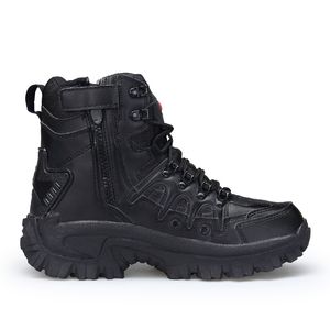 Botas winterautumn masculino de alta qualidade botas de couro militar botas de força tática no deserto barcos de combate de sapatos ao ar livre botas de neve 230309