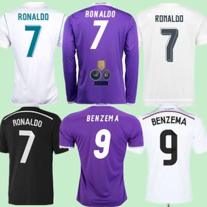 RONALDO Retro Soccer Jerseys Real Madrids 15-16 16-17 17-18 UCL Final Classic Football shirts BENZEMA long sleeve Vintage kit shirt Top thai quality
