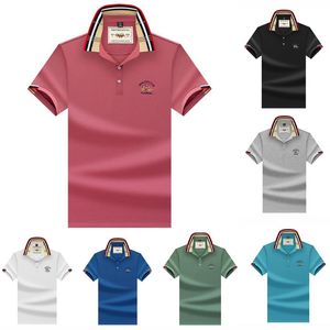 2023, camiseta de verano para hombre, polos, color blanco y negro, bordado clásico, moda 100% algodón, camiseta informal transpirable, tops de verano, ropa