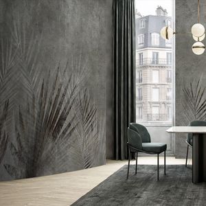 Wallpapers MASAR Retro Creative Flower Plant Custom Mural Dark Green Background Wall Paper Restaurant Bedroom Wallpaper Shadow Overlap