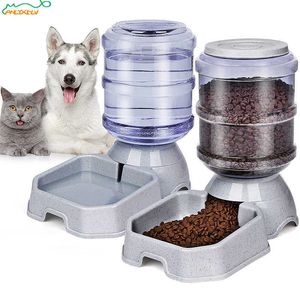 Dog Bowls Feeders 3,8 L Automatisk matare Water High Capacity Pet Food Gravity Water Dispenser för S CATS Tillbehör Y2303