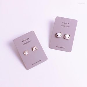 スタッドイヤリングバージョンのバージョンのバージョンde-lovely Adorable Panda Head Treasure Fun 925 SilverEaring Pierceless Clip-on Ear