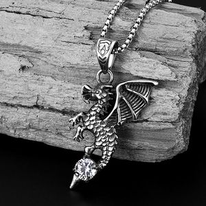 Pendant Necklaces Animation Peripherals Long Chain Punk Style Flying Dragon For Men Rock Party Trend Male Sweater