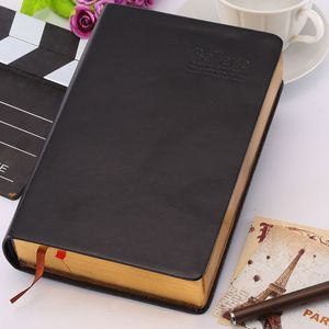 Notepads Vintage Thick Paper Notebook Notepad Leather Bible Diary Notebook Notepad Thick Gold Edge Book 230309
