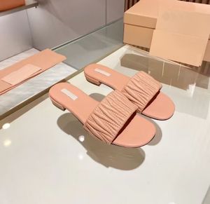 Yaz Kadın Moda Tasarımcısı Terlik Moda Pleats Orijinal deri dikilmiş yüksek topuklu sandaletler lüks gösteri parti seksi elbise ayakkabıları eşleşen kutu boyutu 35-41