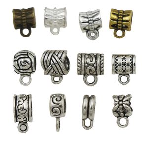 Dannle Hancher Bads Links Conectores de fiança do tubo Tibetano Liga de prata FIT CEDROS EUROPEIROS PINGUSTANTES DE BRACELÃO 100PCS