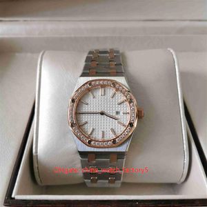With Box Papers Hand Bags Ladies Watch 8F Factory 33mm 67651 18k Rose Gold & Steel Diamond Bezel Top Quality Watches Quartz 2713 M314s