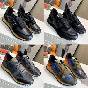 Top Rivet Camouflage Sneaker Suede Stud Stylist shoes Men Sneakers Designer Checkered Studded Flats Mesh Camo Fashion Trainers 38-46