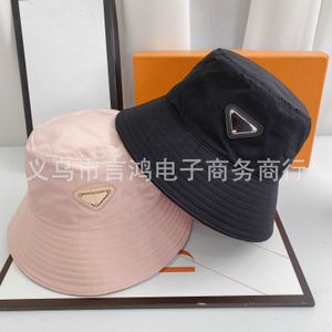 Fashion Pradd cool fisherman hat Star's same style P fisherman triangle standard basin female spring net red mask sunshade versatile sunscreen cap ins