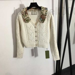 Women's Sweters Projektantka modna flora Jacquard Pearl Pearl Ornent Cardigan Coat Girl Lovely Charm Kurtets Sweter Sa04