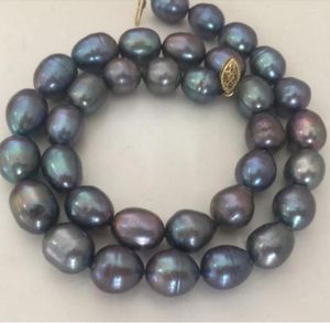 Kedjor Fashion Jewelry Fotunning 12-13mm Tahitian Barock Black Blue Red Pearl Necklace 18inch 925Silver