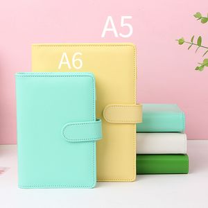 Notizblöcke, A5/A6, Farbe, Macaron-Leder, Spiral-Notizbucheinband, 6 Fächer, Büro-Organizer, Schreibwaren, Binder, Notizblock, Tagebuch, Notizbuch 230309