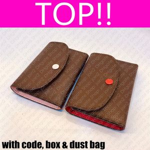 Top M41939 Rosalie Coin Purse M62361 Designer Womens Mini Zippy Canvas Organizer Wallet حامل بطاقة Pochette