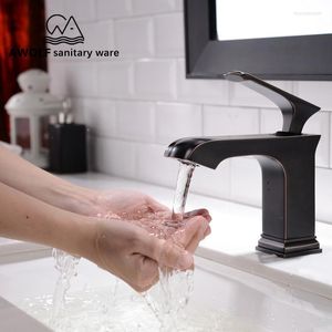 Bathroom Sink Faucets Solid Brass Faucet Chrome MaBlack ORB Modern Basin Cold Mixer Water Tap Polishing ML8082