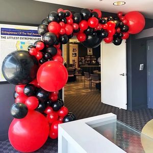 Inne imprezy imprezowe 1Set Red and Black Gold Balloons Garland Arch Zestaw 18. 21. 30. 40. 50. Dekoracje przyjęcia urodzinowe Walentynki Globos 230309