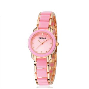 SENDA Brand Mother Pearl Shell Dial Trendy Quartz Womens Watch Delicate Students Watches Jewelry Buckle Comfortable Band Ladies Wr293q