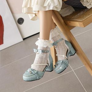 Scarpe eleganti ENMAYER Donna Sweet Blue Pink Gold Cosplay Kawaii Ladies Lolita Sneakers Cute Zapatilla Mujer Platform Tacchi alti